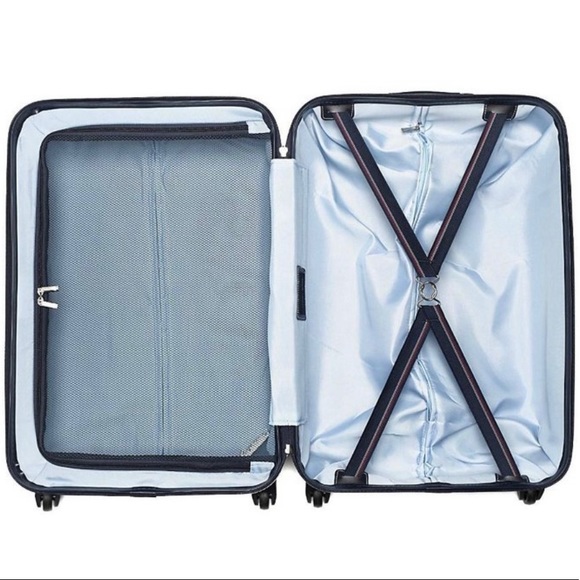 Tommy Hilfiger Lochwood 21" Hardside Carry-On Luggage Suitcase in Navy Blue - Picture 2 of 15